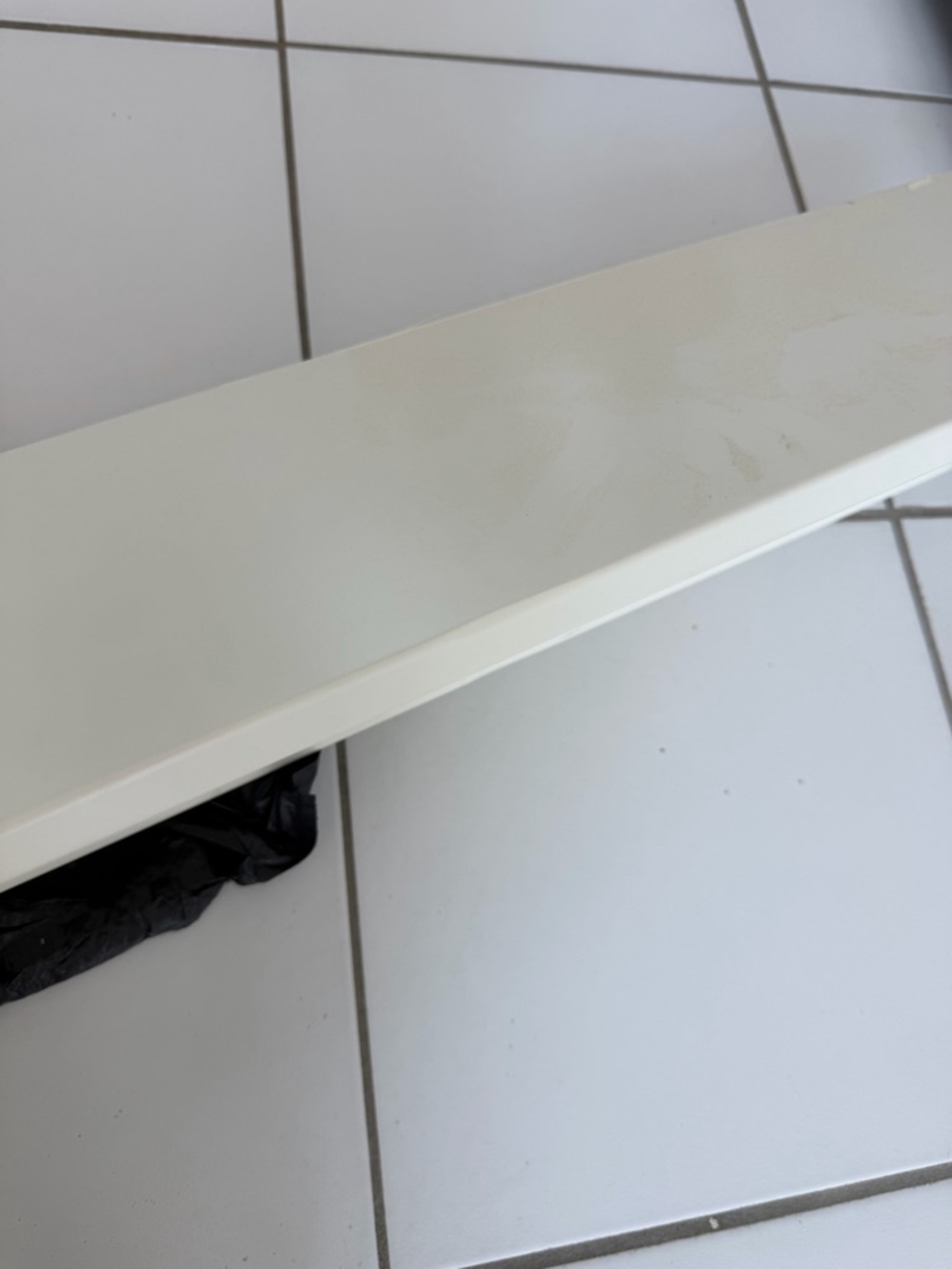 Pottery Barn Cream Wall Shelf w hooks to store everything 40x6